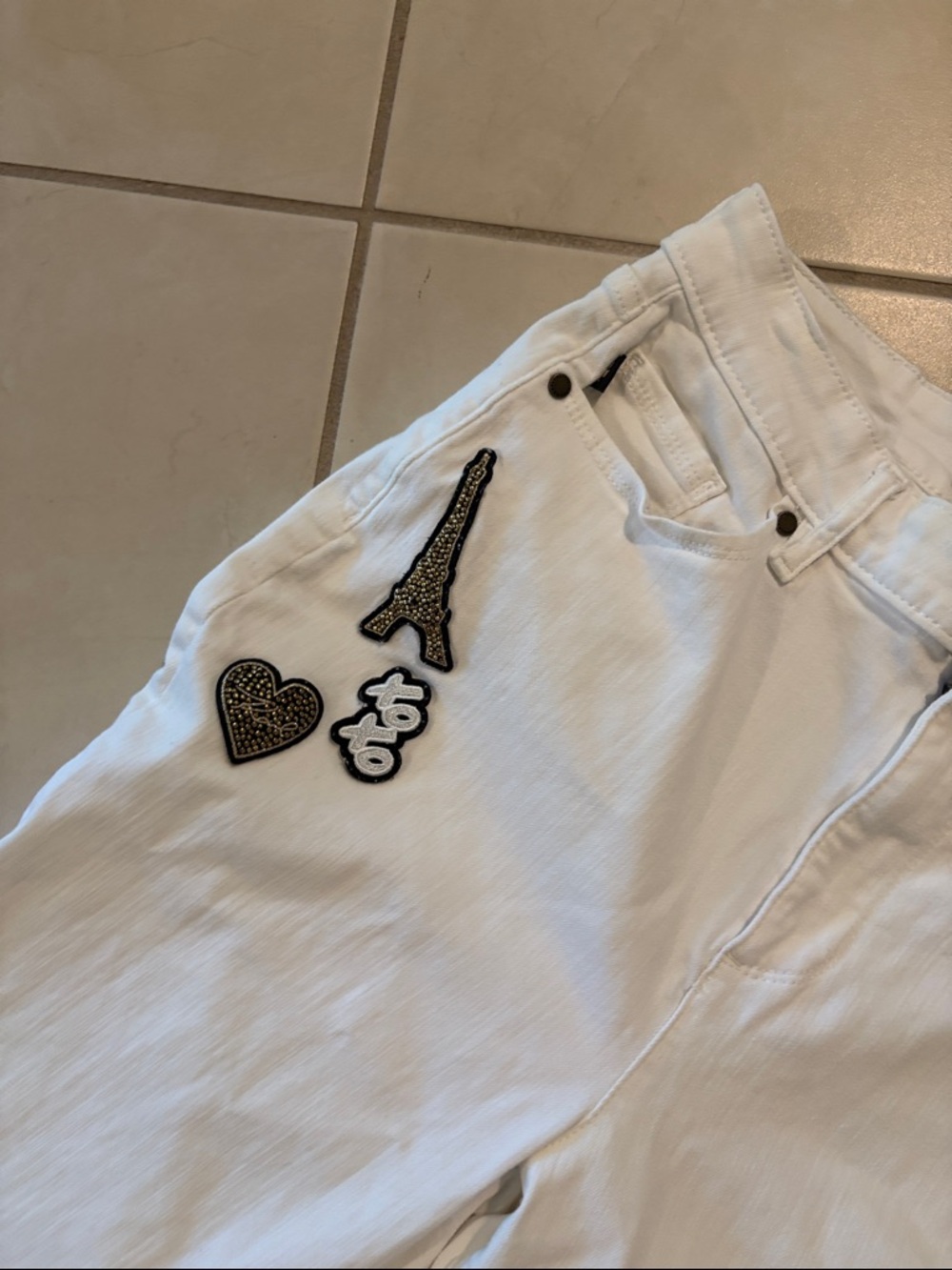 Carl Lagerfeld size 10 white jeans 1803 - Picture 3 of 9